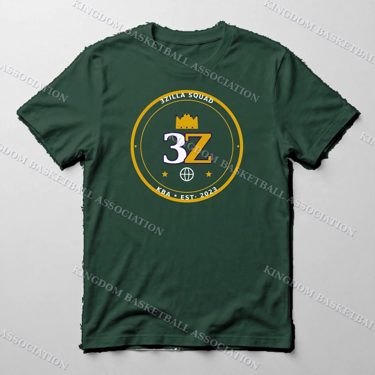 3Zilla Squad Monogram Tee — Tee in Forest Green with the printed design