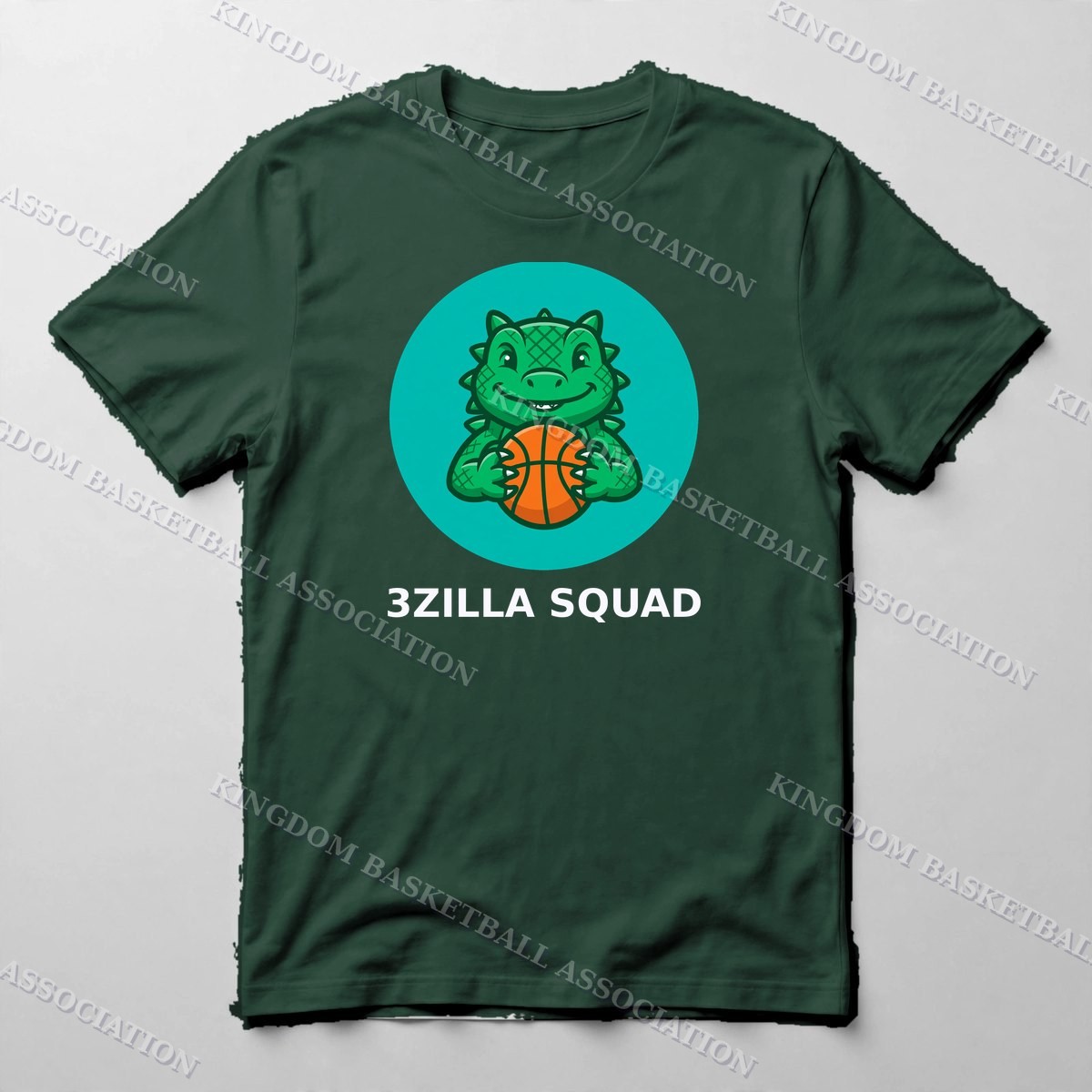 3Zilla Squad Tee — Tee in Forest Green with the printed design