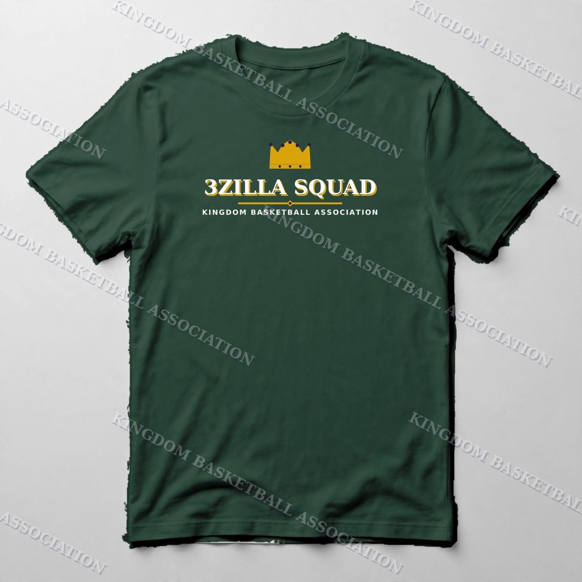 3Zilla Squad Wordmark Tee — Tee in Forest Green with the printed design