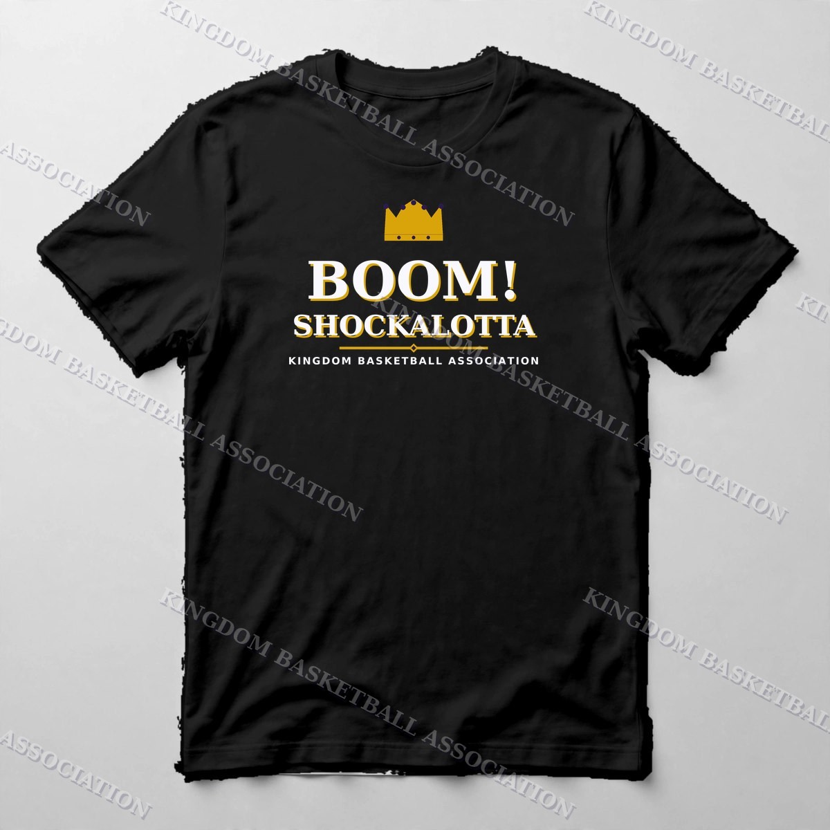 BOOM! Shockalotta Wordmark Tee — Tee in Black with the printed design