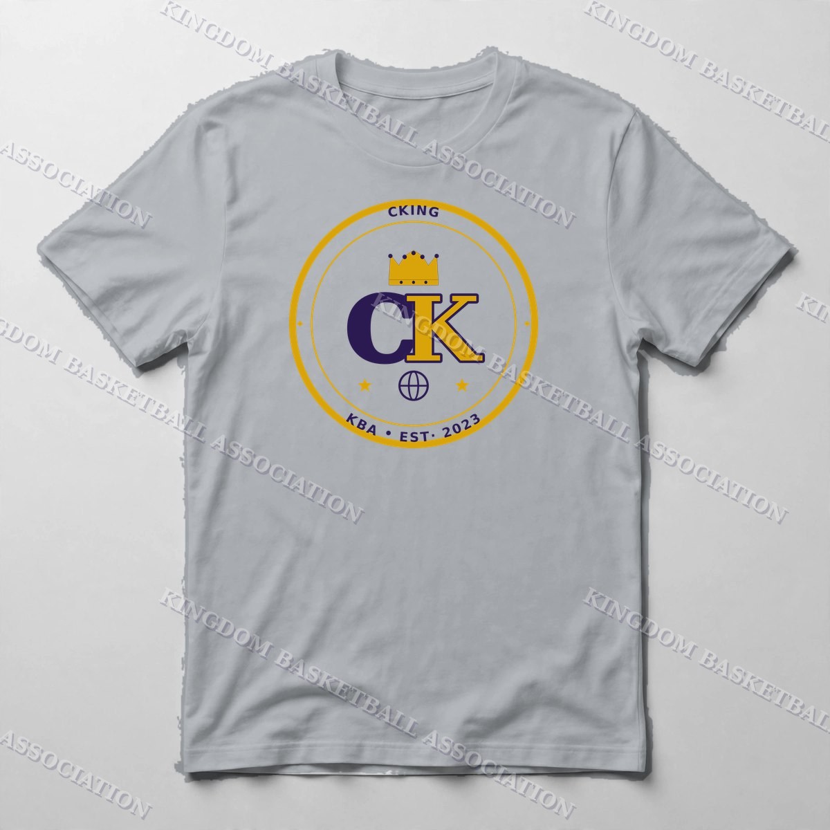 CKING Monogram Tee — Tee in Sport Grey with the printed design