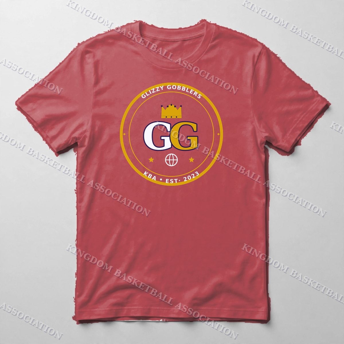 Glizzy Gobblers Monogram Tee — Tee in Red with the printed design