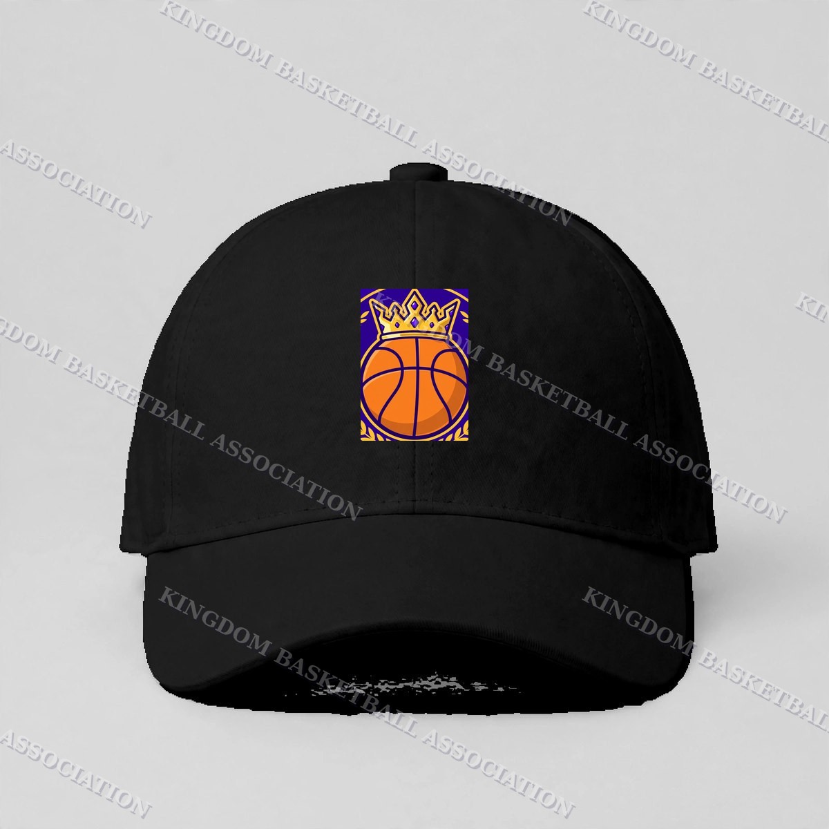 Crown & Ball Icon Cap — Cap in Black with the printed design
