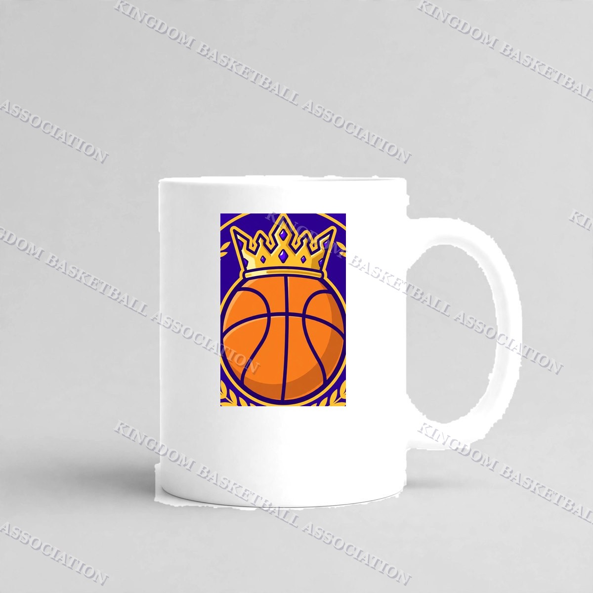 Crown & Ball Icon Mug — Mug in White with the printed design