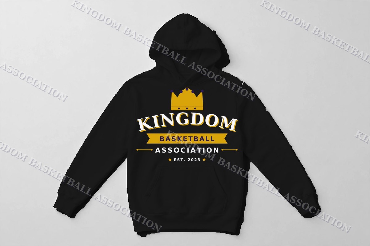 League Wordmark Hoodie — Hoodie in Black with the printed design