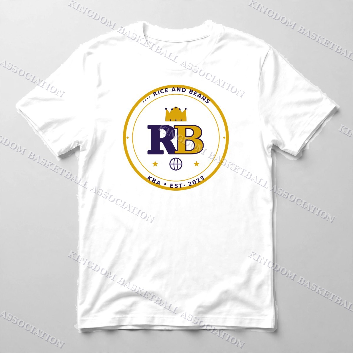 .... Rice and Beans Monogram Tee — Tee in White with the printed design