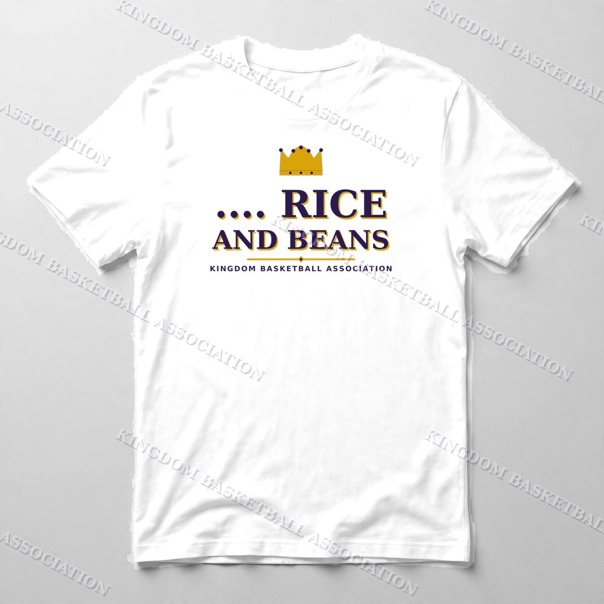 .... Rice and Beans Wordmark Tee — Tee in White with the printed design