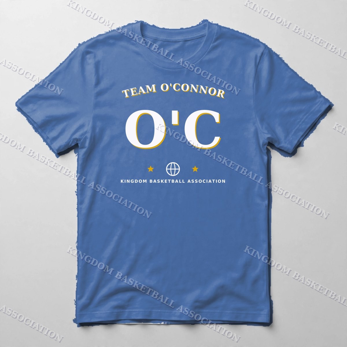Team O'Connor Varsity Tee — Tee in Royal Blue with the printed design
